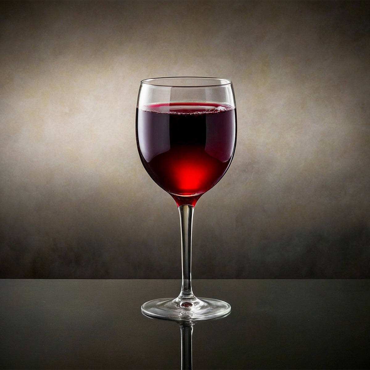 Copo Vinho Liffe Transparente 20 cl com vinho tinto em fundo neutro com iluminação suave.