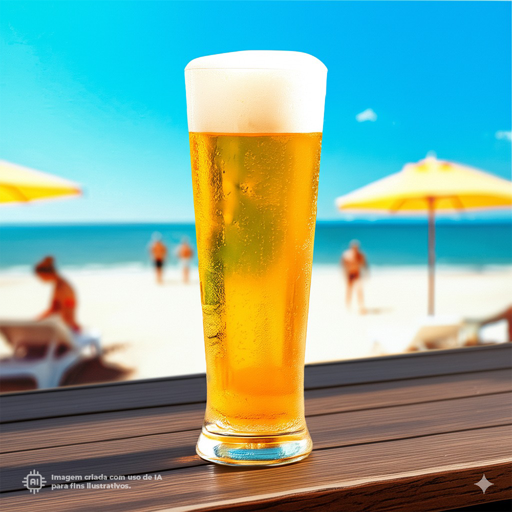 Copo Imperial Liffe Transparente 33 cl em um cenário de praia ensolarada