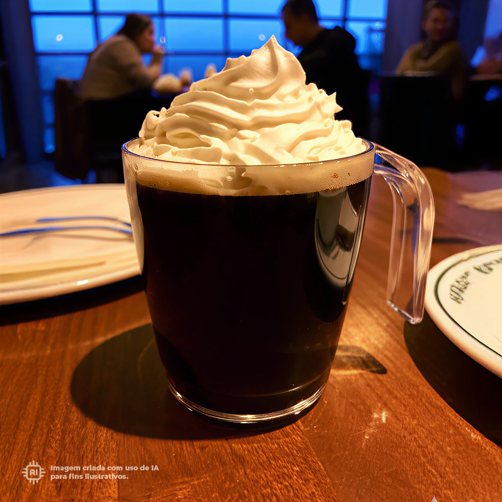 Caneca transparente Liffe de 30 cl com café gelado e chantilly