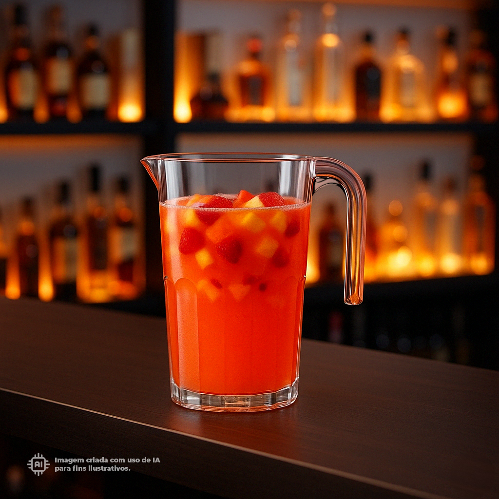 Jarro transparente Liffe de 75 cl com um coquetel de frutas vermelhas