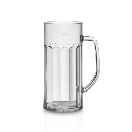 Caneca Cerveja Liffe Transparente 56 cl no fundo branco