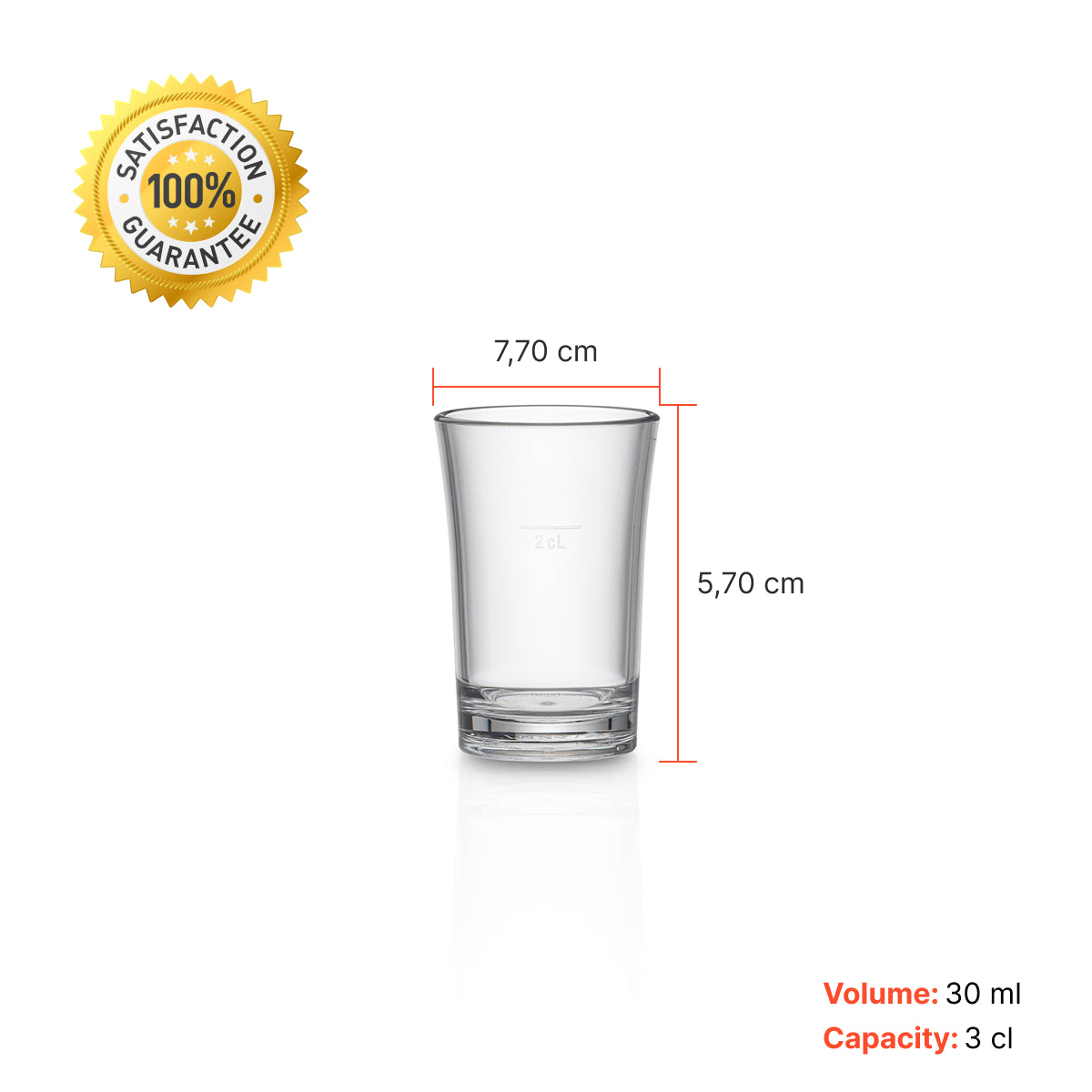 Copo shot transparente Liffe com 3 cl de capacidade, ideal para bebidas.