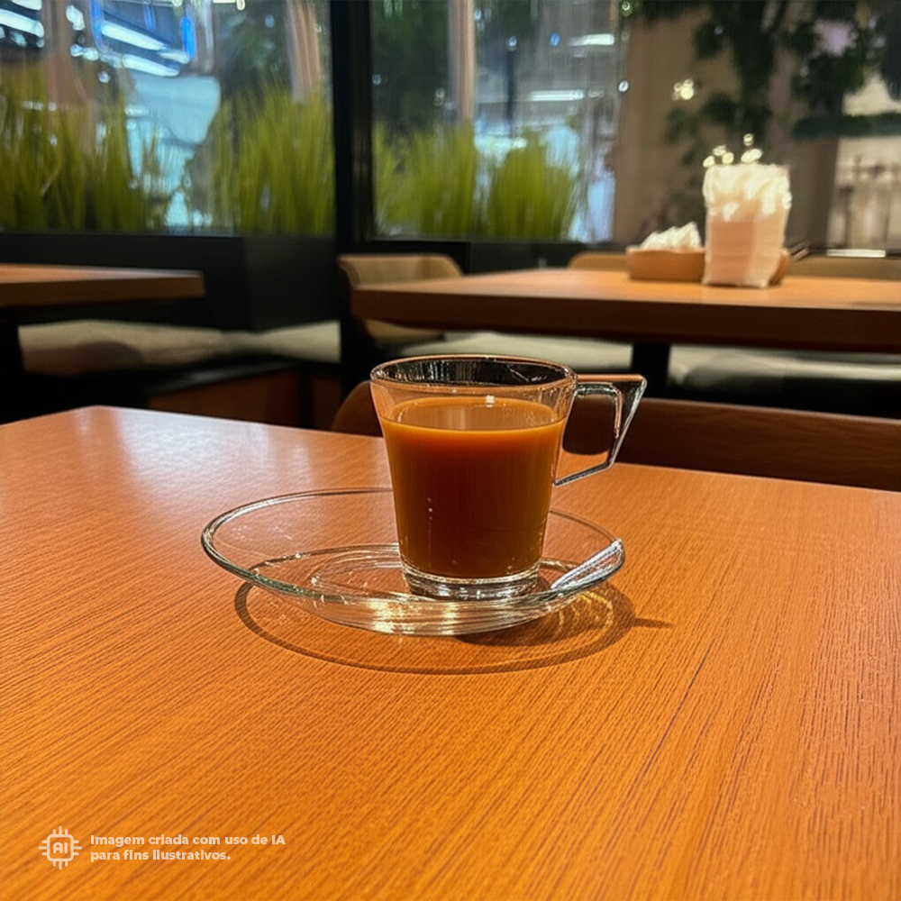 Chávena Café com Pires Liffe Transparente 9 cl