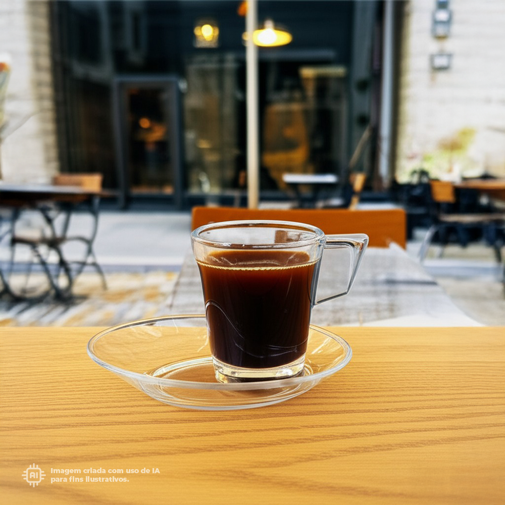 Chávena Café com Pires Liffe Transparente 9 cl