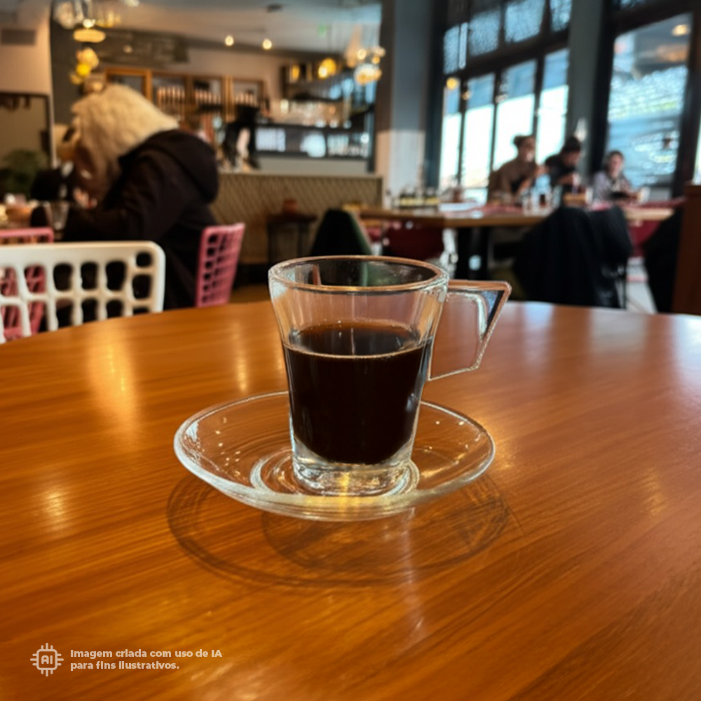 Chávena Café com Pires Liffe Transparente 9 cl