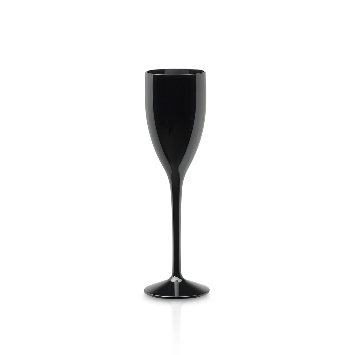 Copo Champanhe Liffe Preto 12 cl no fundo branco