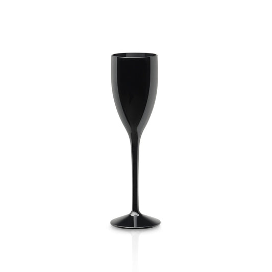 Copo Champanhe Liffe Preto 12 cl no fundo branco