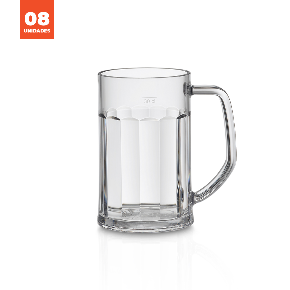 Kit Caneca Cerveja Liffe Transparente 35cl