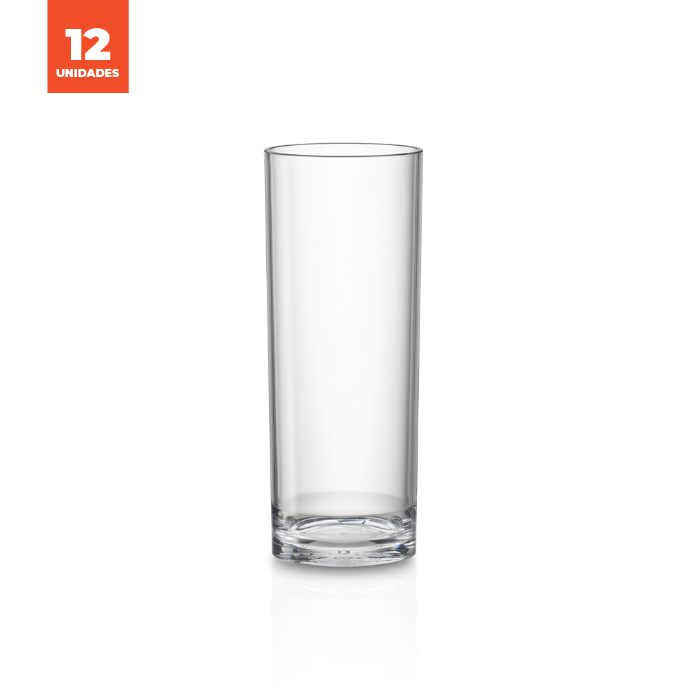 Kit Copo Tubo Liffe Transparente 33cl