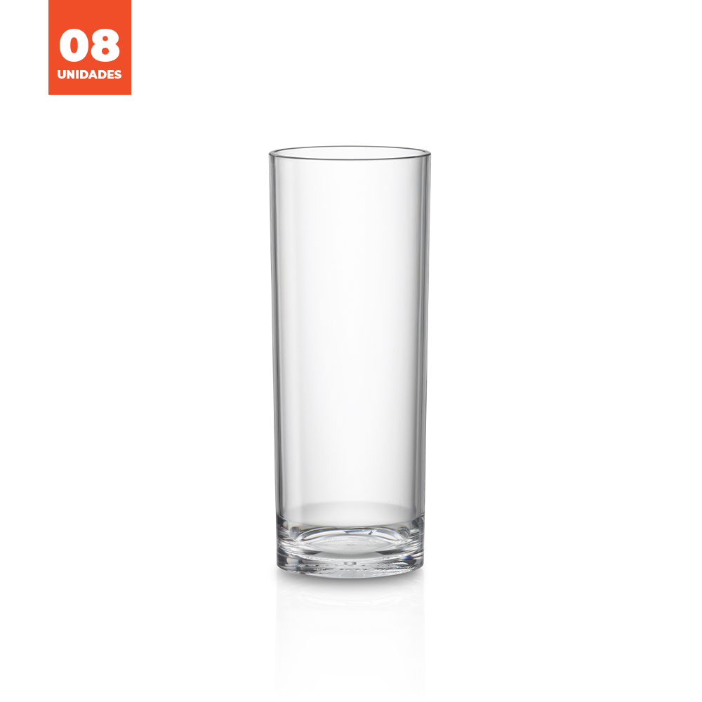 Kit Copo Tubo Liffe Transparente 33cl